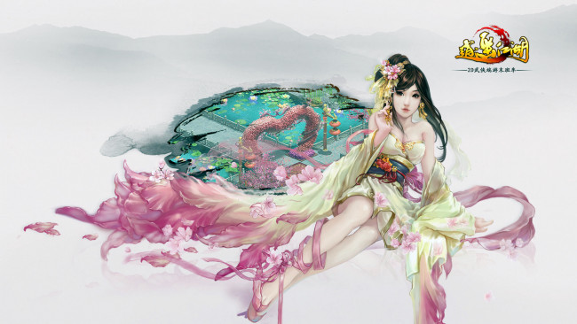 Обои картинки фото happy, lakes, видео, игры, девушка, озеро