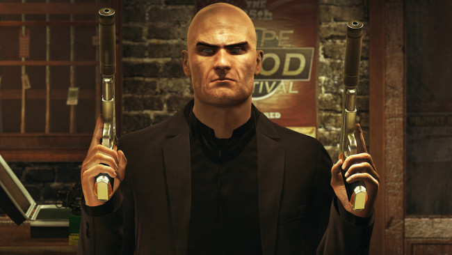 Обои картинки фото видео, игры, hitman, absolution, мужчина, пистолеты, агент, 47