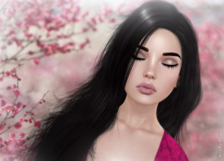 Картинка 3д+графика портрет+ portraits волосы