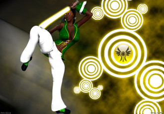 Картинка 3д+графика фантазия+ fantasy девушка взгляд поза оружие