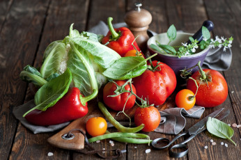 Картинка еда овощи перец капуста помидоры