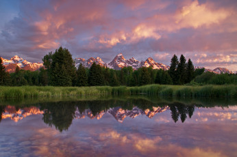 Картинка природа реки озера облака озеро лес горы