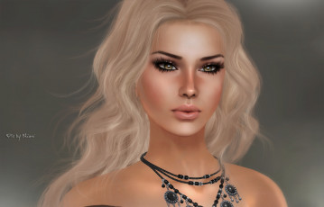 Картинка 3д+графика портрет+ portraits блондинка