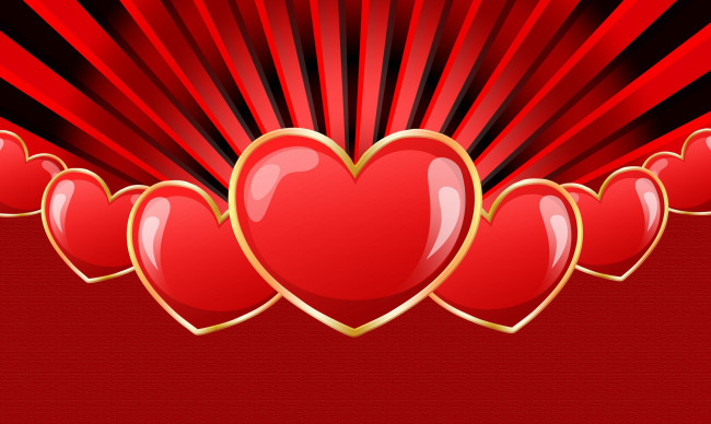 Обои картинки фото векторная графика, сердечки, красный