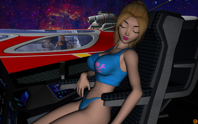 Обои картинки фото 3д графика, фантазия , fantasy, блондинка, девушка, сон