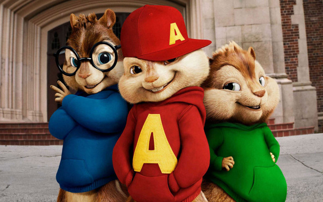Обои картинки фото мультфильмы, alvin and the chipmunks, бурундуки