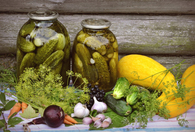 Обои картинки фото еда, консервация, овощи