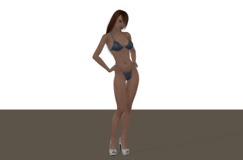 Картинка 3д+графика люди+ people девушка взгляд фон