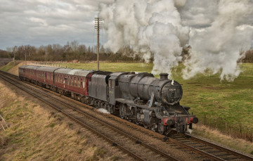 Картинка техника паровозы паровоз рельсы железная дорога