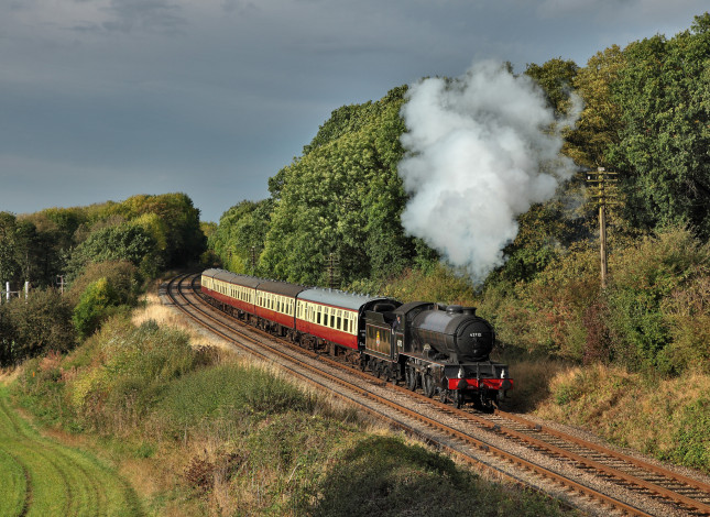 Обои картинки фото техника, паровозы, паровоз, рельсы, дорога, железная