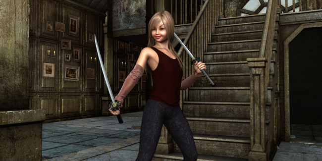 Обои картинки фото 3д графика, фантазия , fantasy, взгляд, девушка, фон