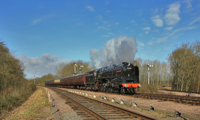 Обои картинки фото техника, паровозы, паровоз, рельсы, дорога, железная