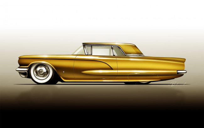 Обои картинки фото автомобили, рисованные, ford