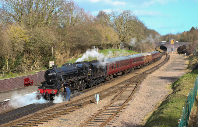 Обои картинки фото техника, паровозы, паровоз, рельсы, дорога, железная