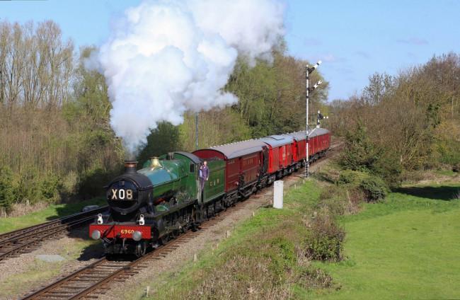 Обои картинки фото техника, паровозы, железная, паровоз, рельсы, дорога