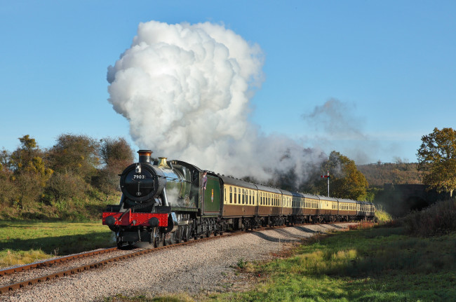 Обои картинки фото техника, паровозы, рельсы, дорога, паровоз, железная