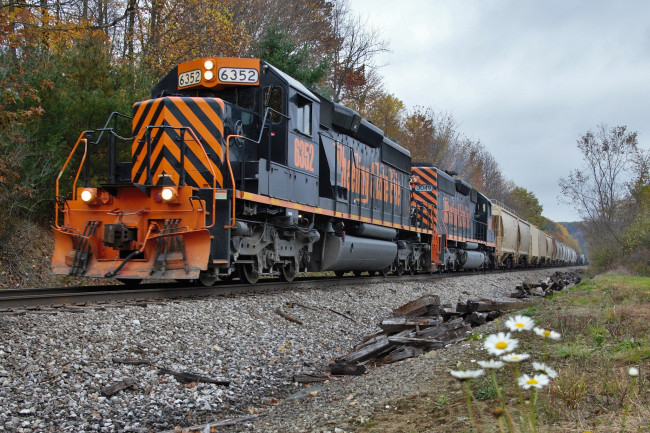 Обои картинки фото техника, поезда, дорога, железная, состав, локомотив, рельсы