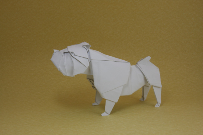 Обои картинки фото разное, ремесла,  поделки,  рукоделие, фон, собака, оригами