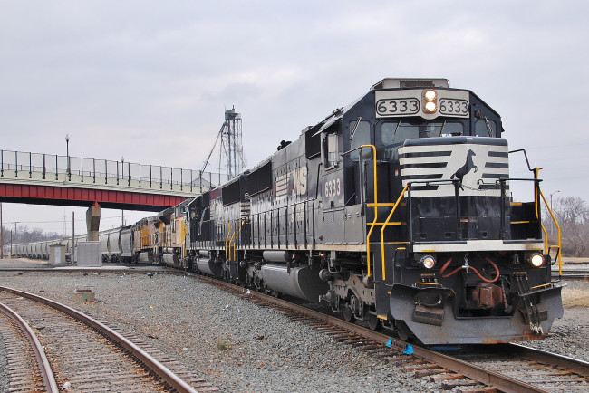 Обои картинки фото техника, поезда, состав, локомотив, рельсы, дорога, железная