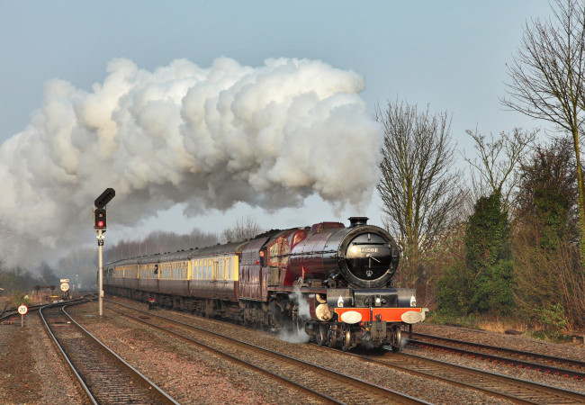 Обои картинки фото техника, паровозы, паровоз, рельсы, дорога, железная