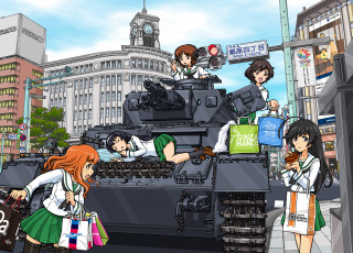 Картинка аниме girls+und+panzer фон взгляд девушки