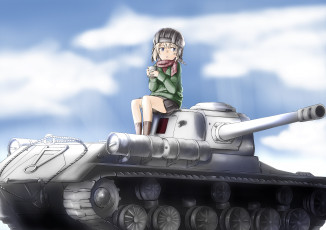 Картинка аниме girls+und+panzer фон взгляд девушка