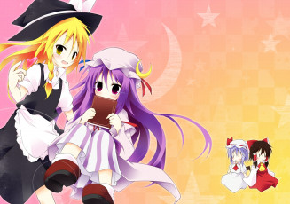 Картинка аниме touhou девушка взгляд фон