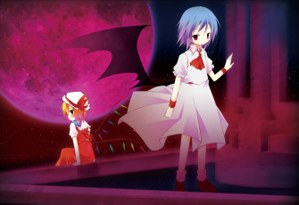 Картинка аниме touhou девушка взгляд фон