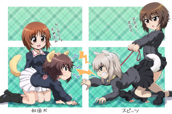Картинка аниме girls+und+panzer фон взгляд девушки