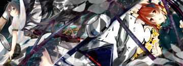 Картинка аниме touhou фон девушка взгляд