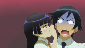 Картинка аниме oreimo парень фон взгляд девушка