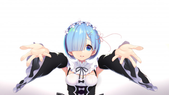 Обои картинки фото аниме, re,  zero kara hajimeru isekai seikatsu, фон, взгляд, девушка