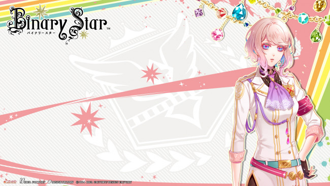 Обои картинки фото binary star, аниме, девушка, фон, взгляд