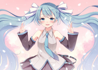 Картинка аниме vocaloid фон взгляд девушка