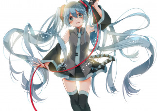 Картинка аниме vocaloid взгляд фон девушка