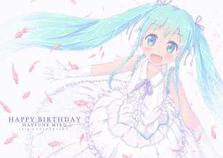 Картинка аниме vocaloid взгляд девушка фон