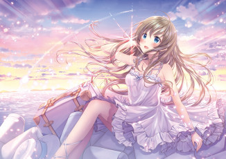 Картинка аниме unknown +другое взгляд фон девушка