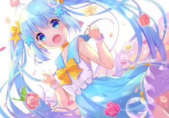 Картинка аниме vocaloid девушка фон взгляд