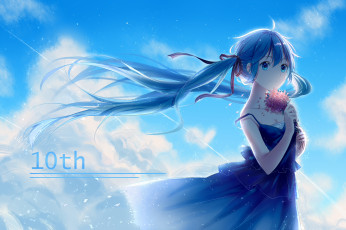 Картинка аниме vocaloid фон девушка взгляд