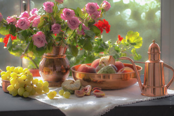 Картинка еда натюрморт инжир виноград