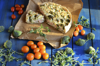 Картинка еда вторые+блюда запеканка вкусно брокколи томат