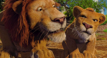Картинка мультфильмы the+wild львенок лев растения двое