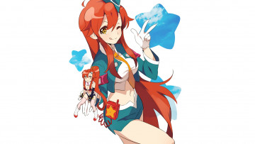 Картинка аниме tengen+toppa+gurren-lagann девушка взгляд фон