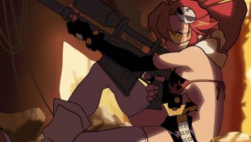 Картинка аниме tengen+toppa+gurren-lagann девушка взгляд фон