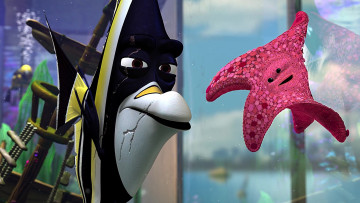 обоя мультфильмы, finding nemo, рыба, морская, звезда, аквариум