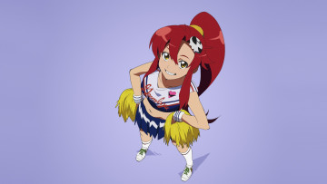 Картинка tengen+toppa+gurren+lagann аниме tengen+toppa+gurren-lagann девушка взгляд фон