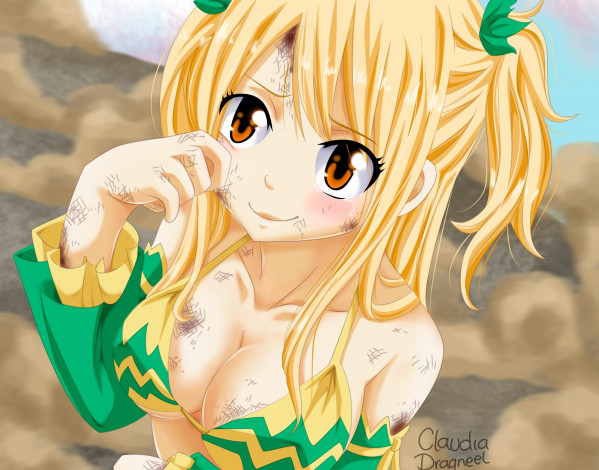 Обои картинки фото аниме, fairy tail, люси