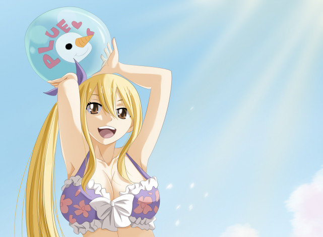 Обои картинки фото аниме, fairy tail, люси