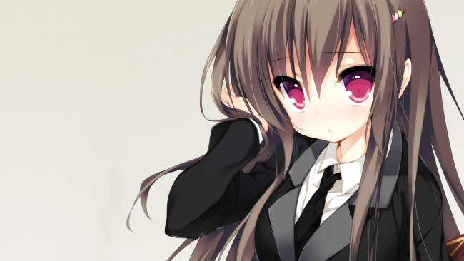 Обои картинки фото аниме, unknown,  другое, девушка, взгляд, фон