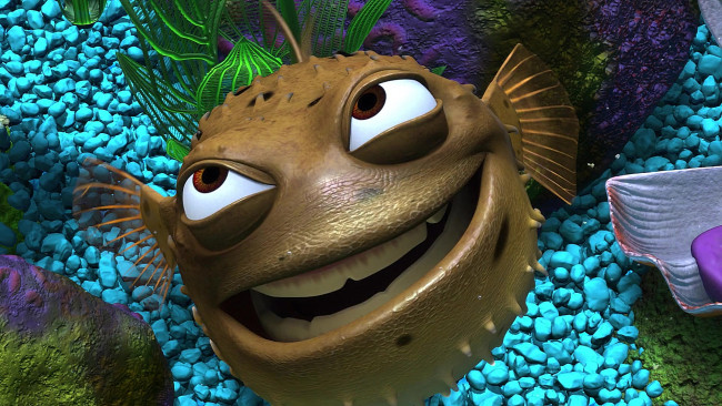 Обои картинки фото мультфильмы, finding nemo, рыба, камушки